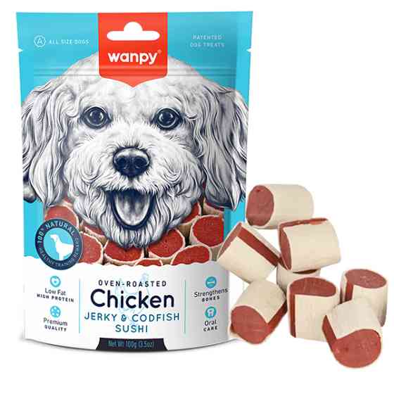 Wanpy Chicken Jerky & Codfish Sushi ВАНПИ СУШИ С КУРИЦЕЙ И ТРЕСКОЙ лакомство для собак Киев