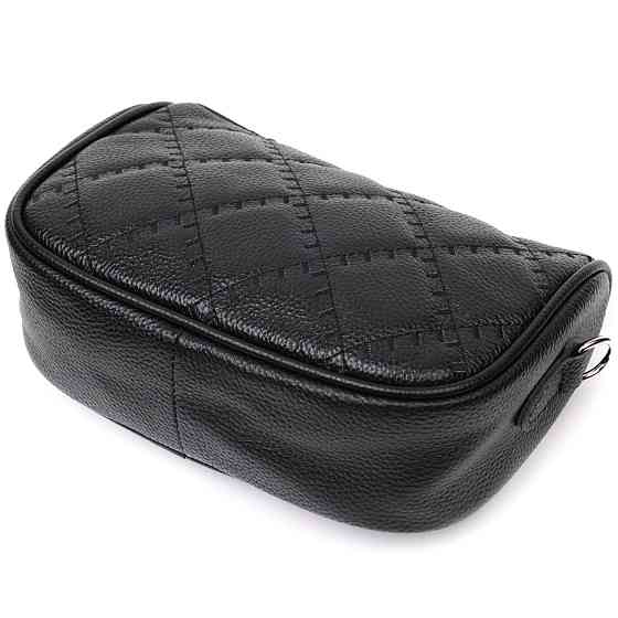 Шкіряна сумка напівкруглого формату на плече Vintage 22394 Чорна Київ