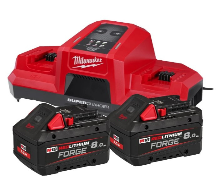 Энергокомплект Li-Ion MILWAUKEE, M18 FORGENRG-802 DBSC (зарядное устройство M18 DBSC, 2 аккумулятора М18 FB8 8Ач FORGE) Одесса - изображение 1