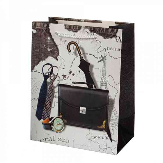 Подарочный пакет Для настоящего Мужчины France 32х26х12 см Винница