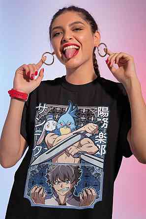Футболка аниме Схангри Ла Фронтиер Сунраку оверсайз (S/M/L) Черний AnimeJ0082 Днепр