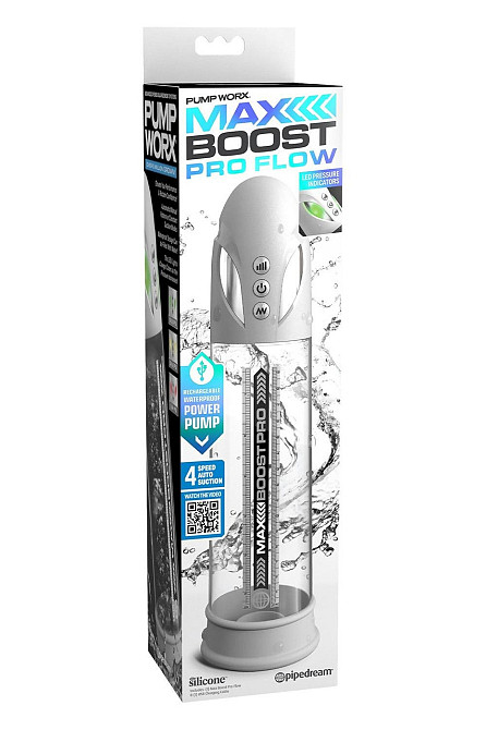 Помпа вакуммная Pipedream Pump Worx Max Boost Pro Flow белая, 30.6 см Sex Aura Киев - изображение 1