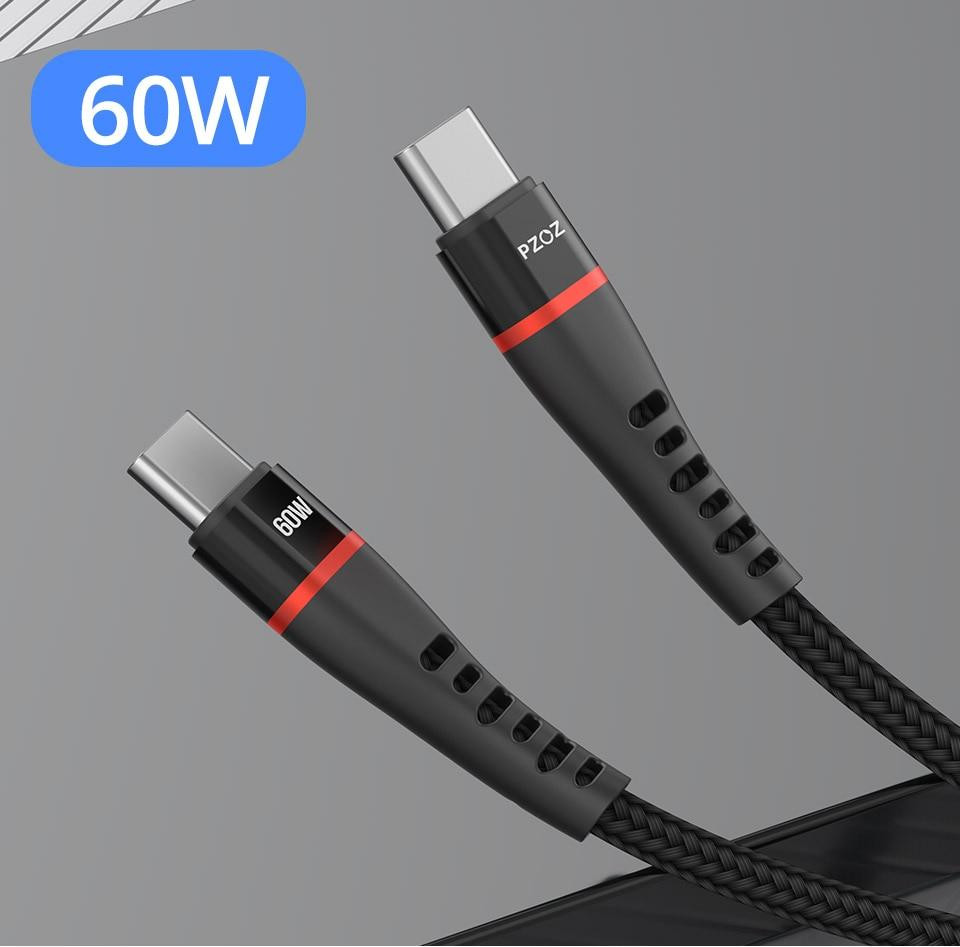 Кабель Type C-Type C PZOZ 60W PD 2m Київ - фото 5