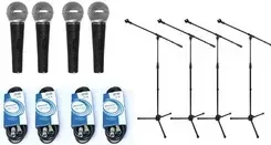 Микрофон Shure Sm 58 Se - Zestaw 4 Mikrofonów + 4 Statywy Киев - изображение 1