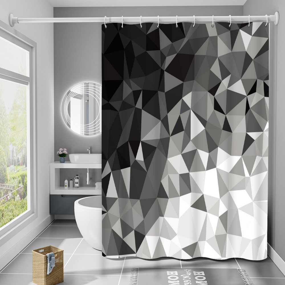 Шторка для ванны из полиэстера водонепроницаемая Bathlux 180x180 см с кольцами, занавеска для ванной комнаты Каменец-Подольский - изображение 1