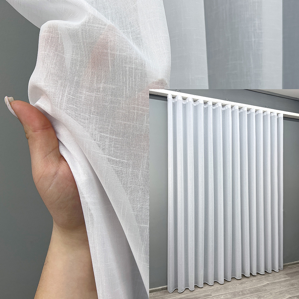 Тюль VR-Textil 2033т Лен плотный однотонный Белый 400х270 см (42-1169) Киев - изображение 1