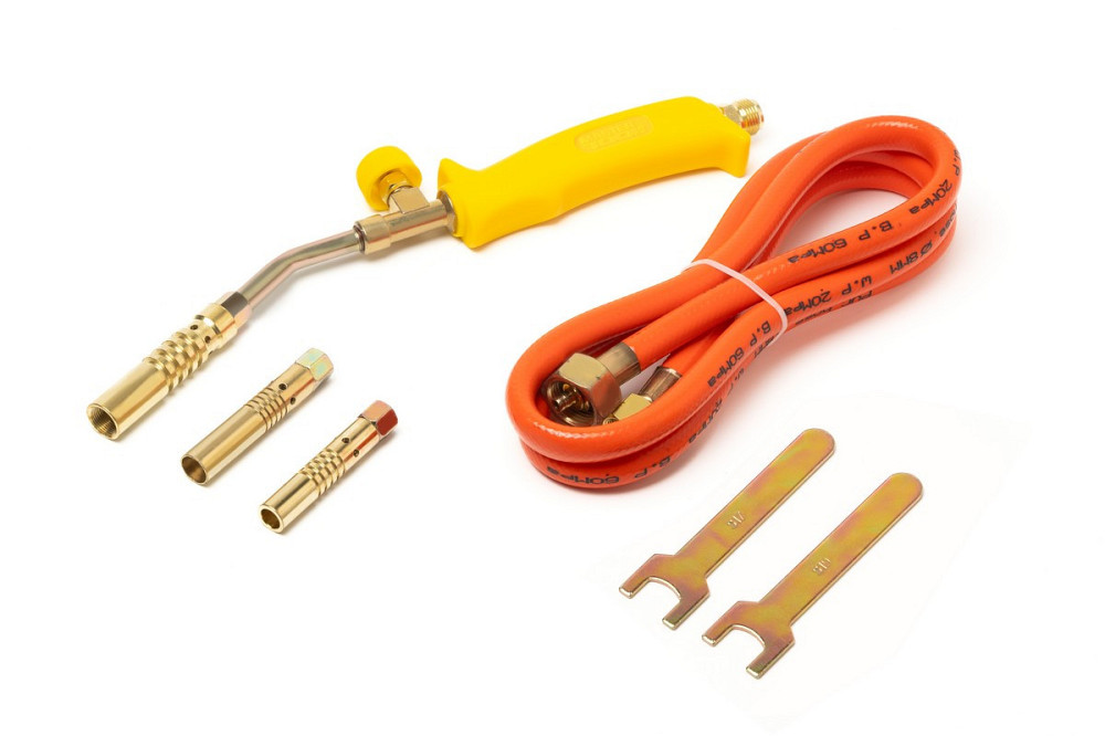 Пальник ручний газоповітряний MASTERTOOL з насадками Ø 13/14/17 мм 370 мм 157 г/год 2200 Вт 1300°C 44-5056 Ровно - изображение 1