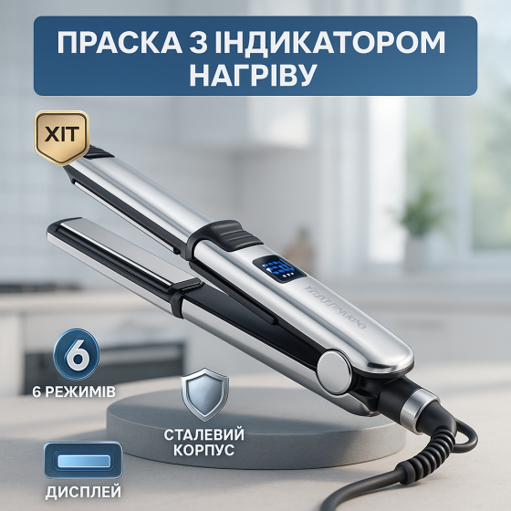 Кращий випрямляч волосся Camry, Ергономічна праска-випрямляч, Праска з регулятором температури JE-67 Львів