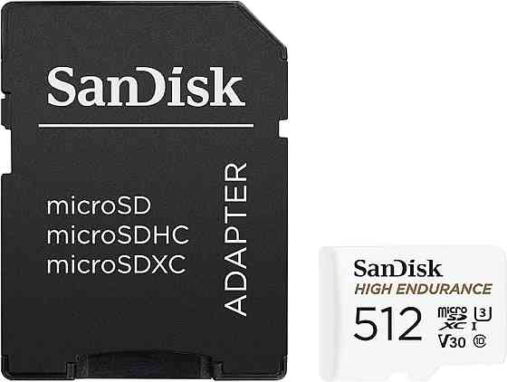 Карта памяти microSDXC (UHS-1 U3) SanDisk High Endurance 512Gb class 10 V30 (100Mb/s) (adapterSD) Киев