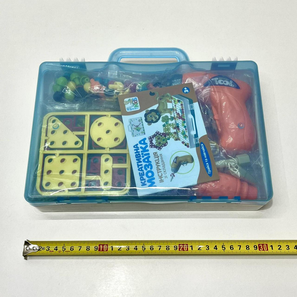 Мозаїка Limo Toy 2в1 на шурупах картки шуруповерт 150 деталей чемодан (M 5589) Чернігів - фото 6