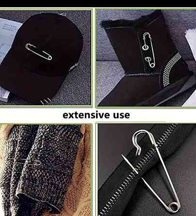 Булавки металеві 10 шт 89 мм сріблясті для одягу та рукоділля Київ