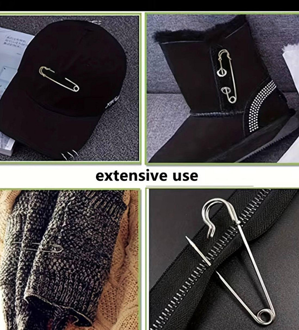 Булавки металеві 10 шт 89 мм сріблясті для одягу та рукоділля Київ - фото 4