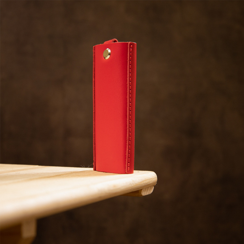 Ключница тубус кожаная на кнопках Красная (GRANDE PELLE) Киев - изображение 3