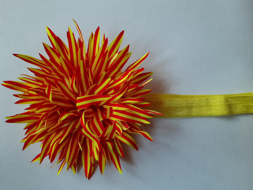 Повязка детская с цветком желтая - размер цветка около 9см, окружность 34-46см Киев - изображение 1