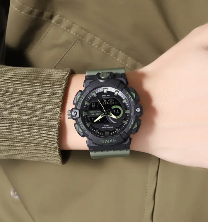 Часы мужские наручные спортивные Skmei 2225 с комбинированным циферблатом (Зеленый) Киев