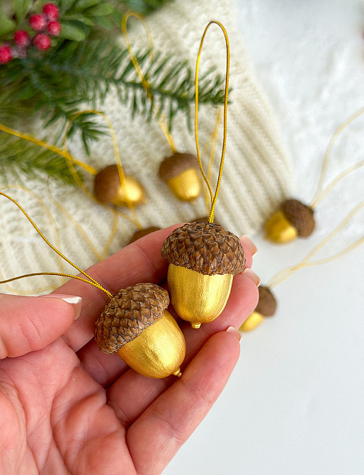 Набір жолудів "Золото" розписаний вручну 10 штук Київ - фото 5