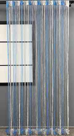 Шторы-нити с люрексом Голубой с серо-белым 300х300см 1 шт (61-061) Киев