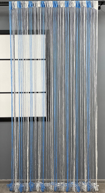 Шторы-нити с люрексом Голубой с серо-белым 300х300см 1 шт (61-061) Киев - изображение 3
