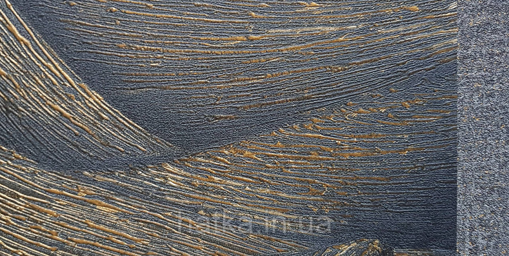 Шпалери вінілові на флізеліні Ritus Marburg метрові геометрія смуги фігури 3д чорні золотисті Київ - фото 4