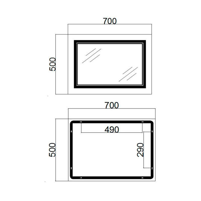 Дзеркало настінне прямокутне сенсорне Qtap Cardinal 700х500 з LED-підсвіткою Touch, з антизапотіванням Харків - фото 2