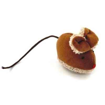 Игрушка для кошек Hippie Pet Мышка ушка-бантик коричневая 6.5 см (HIPCT2304064RU) Винница