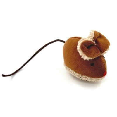 Іграшка для котів Hippie Pet Мишка вушка-бантик коричнева 6.5 см (HIPCT2304064RU) Вінниця - фото 1