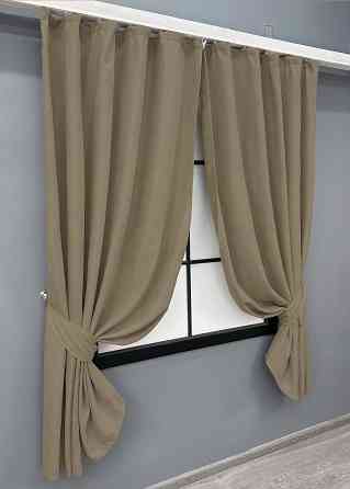 Комплект коротких штор VR-Textil Мікровелюр Petek YL № 1804ш Капучино 130х170 см 2 шт (35-0386) Київ