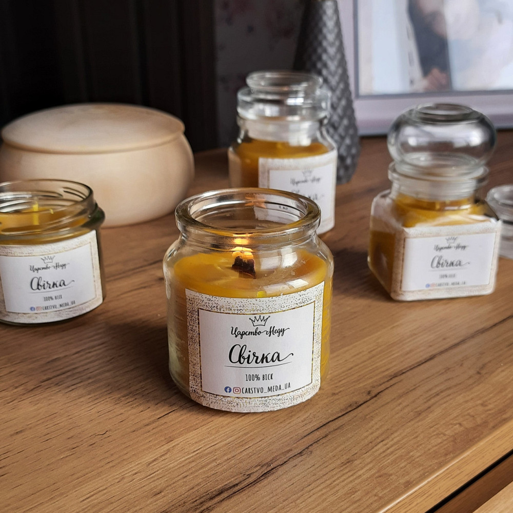 Воскова свічка у банці з кришкою Царство Меда 200 мл Одеса - фото 5