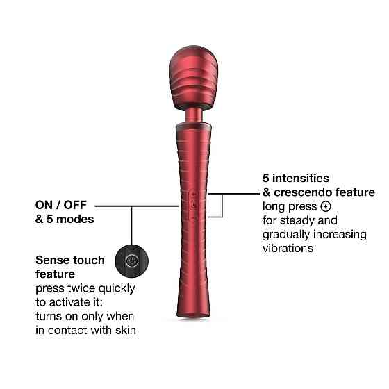 Вібромасажер MAN.WAND EDGY Velvet Red Sex Aura Київ