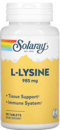 Лизин Витамин С Цинк Solaray L-Lysine 90 таб Киев
