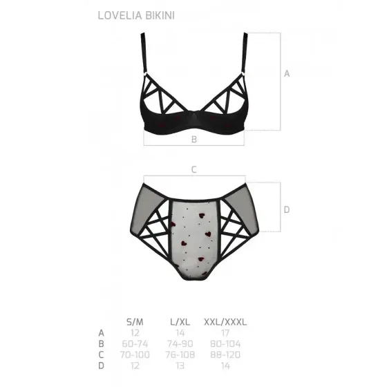 Еротичний комплект з малюнком Passion LOVELIA BIKINI S/M, black Львів