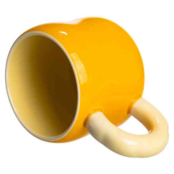 Кубок порцелянова з магнітом Бант 400 (мл) подарункова кружка прикольна чашка для дітей на подарунок Жовтий з бежевим FM-52B Коломия