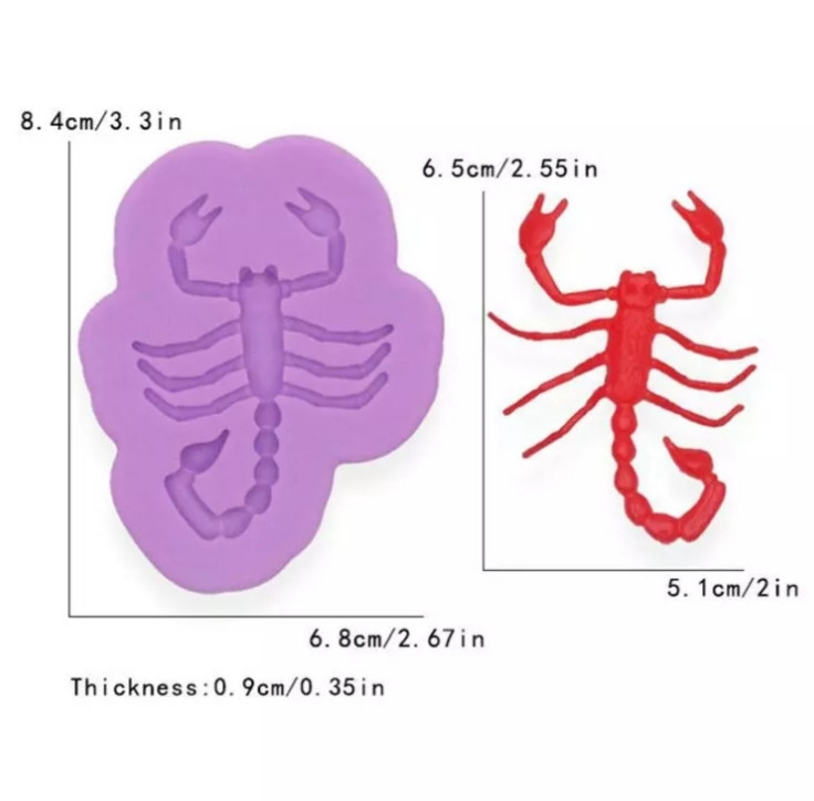Молд силиконовый Скорпион 84 на 68 мм розовый Киев - изображение 2