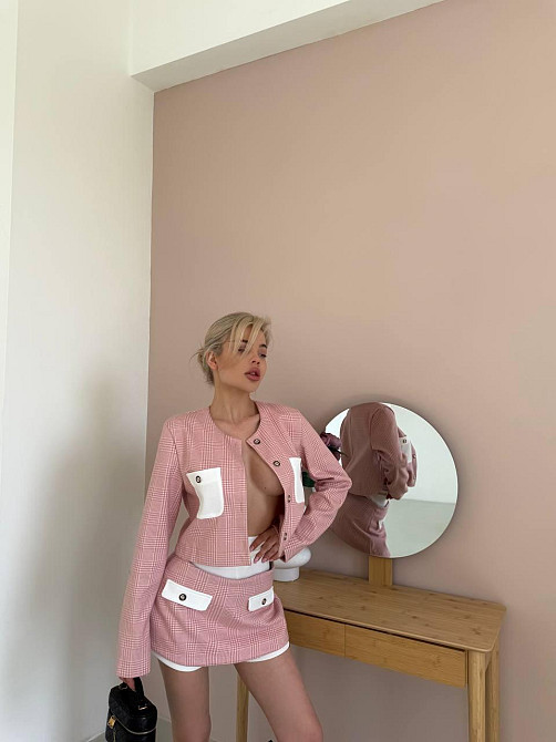 Жіночий стиглий костюм-трійка карта вовна; шорти вавілка Пудра, 42/44 Одеса - фото 6