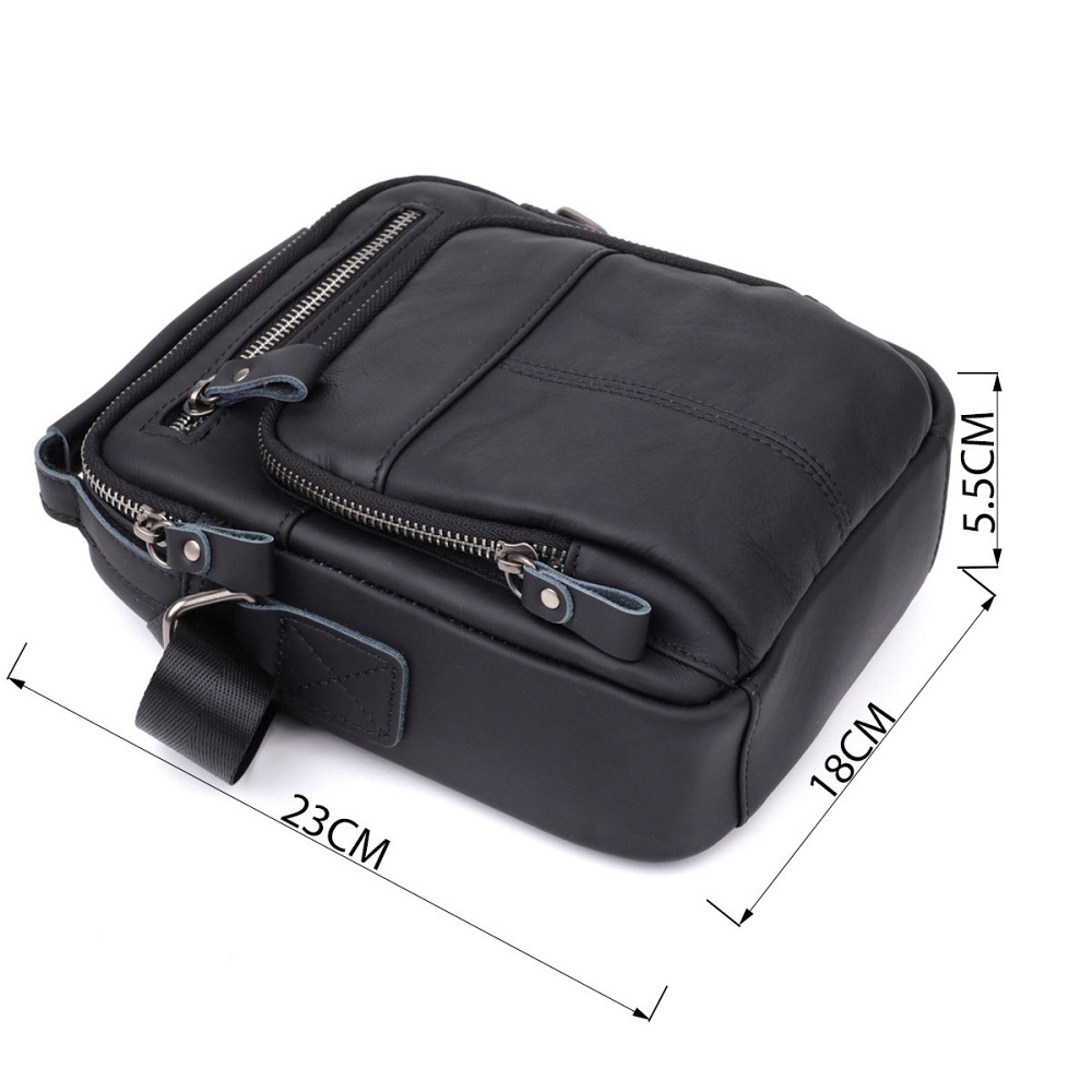 Деловая мужская сумка из натуральной кожи Черный (Vintage) Киев - изображение 7