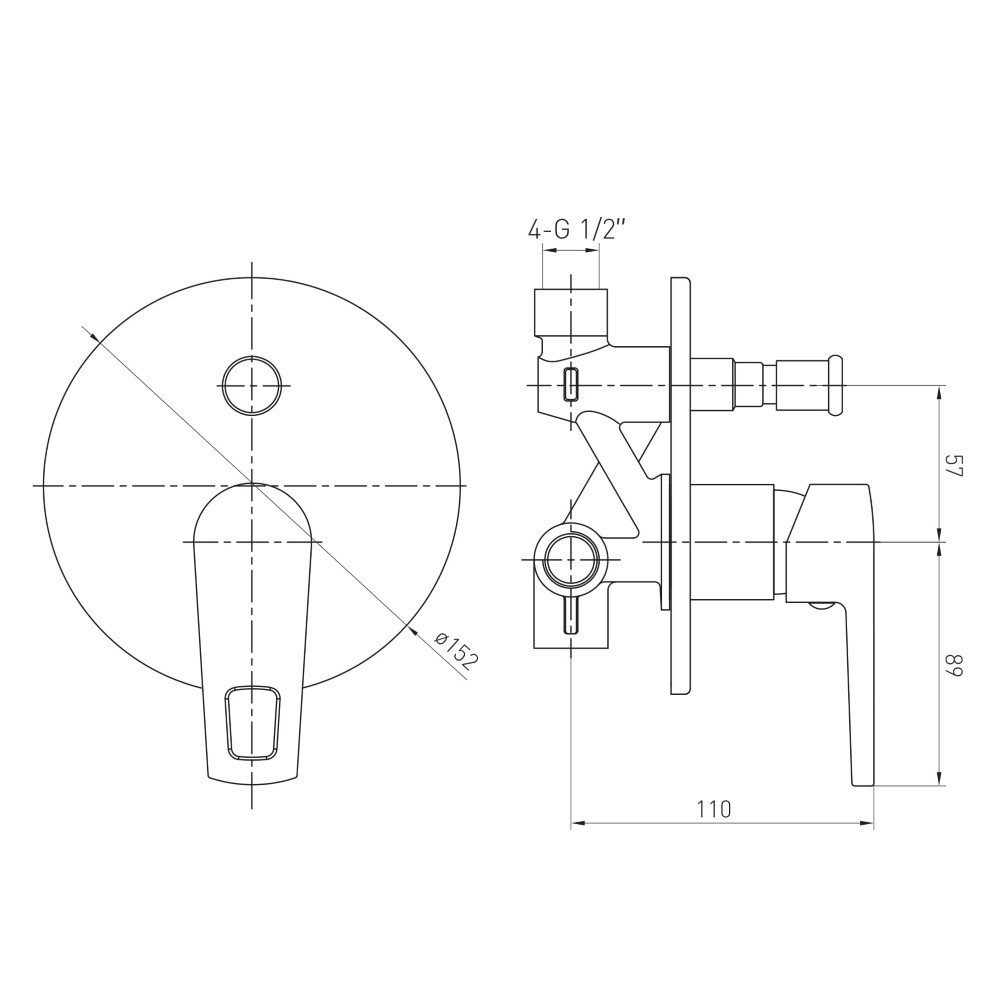 Змішувач прихованого монтажу VOLLE SOLAR cromo на 2 споживачі хром Київ - фото 2