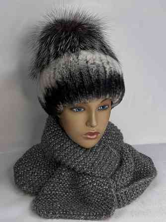 Шапка хутряна жіноча едельвейс Інесса Шиншиловий Чорний + Сірій Харків