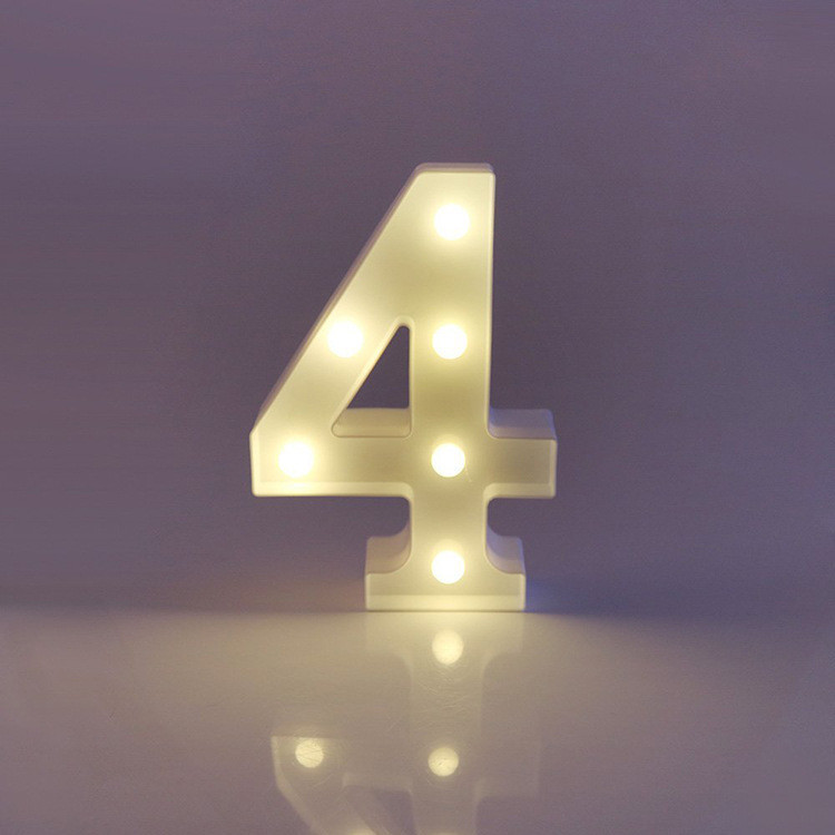 Объемная цифра 4 Led декоративная маленькая 21 на 15 см белый Киев - изображение 6