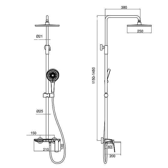 Душевая система Globus Lux PIANO GLPN-0099 (000029336) Киев