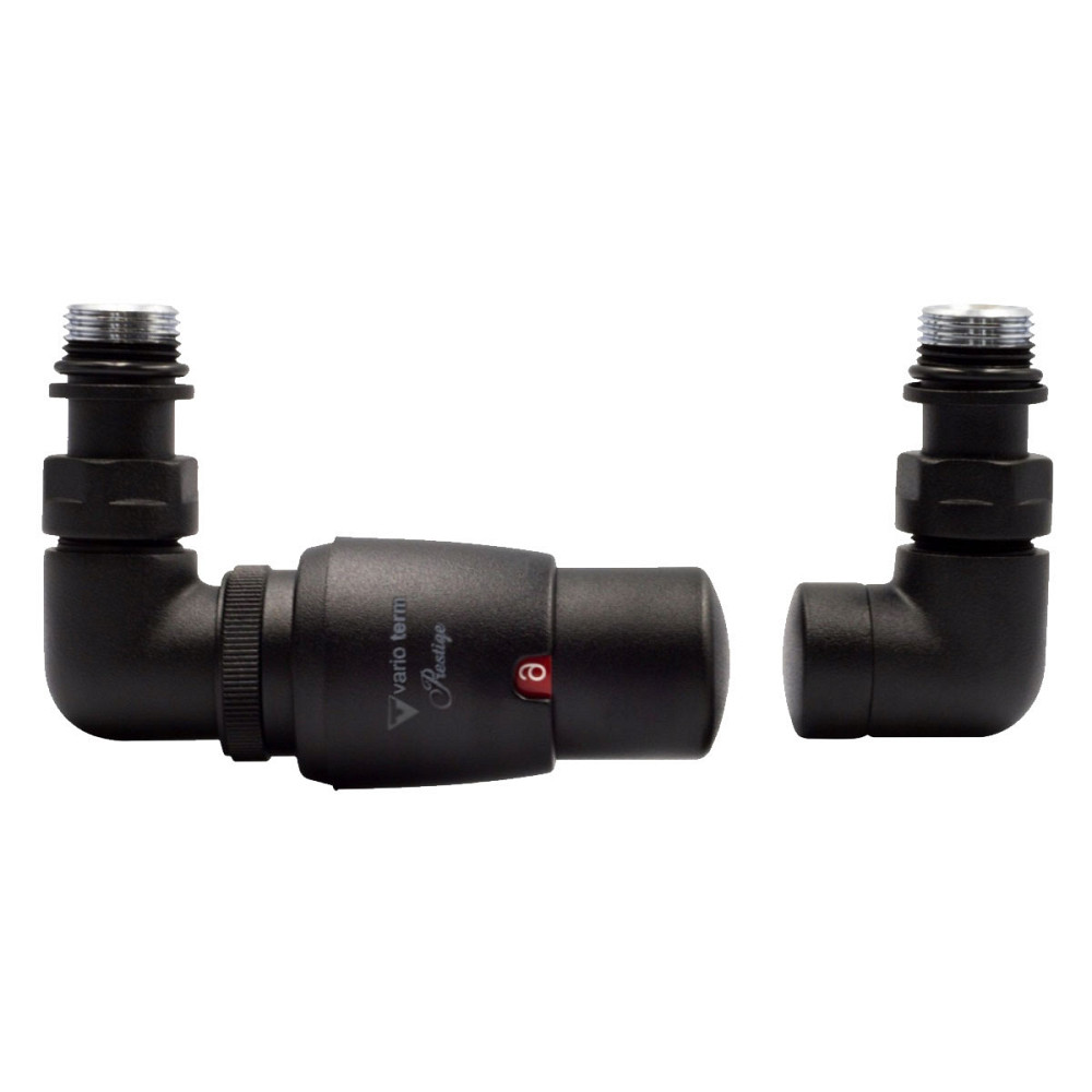 Комплект вентилей с термоголокой Vario Term VISION 3-х осевой, правый, черный структурный Киев - изображение 3