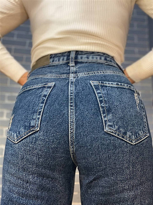 Джинси жіночі Twin 1341 палаццо рівні від стегна стрейч відрізний низ, синій, 38, 38, 82 см, 114 см Київ - фото 8