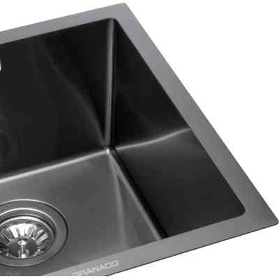 Мийка кухонна GRANADO Under top mini STEEL S201 black (GS10201B) Вінниця
