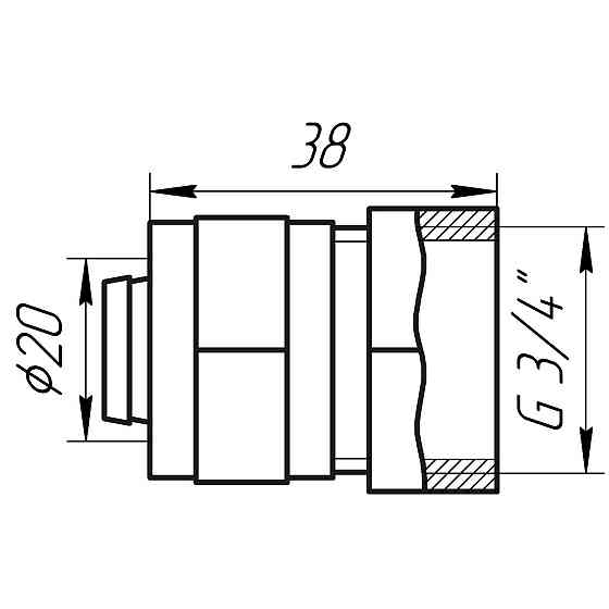 Муфта із внутрішньою різьбою APE ITALY 702 L 3/4″x20 Киев