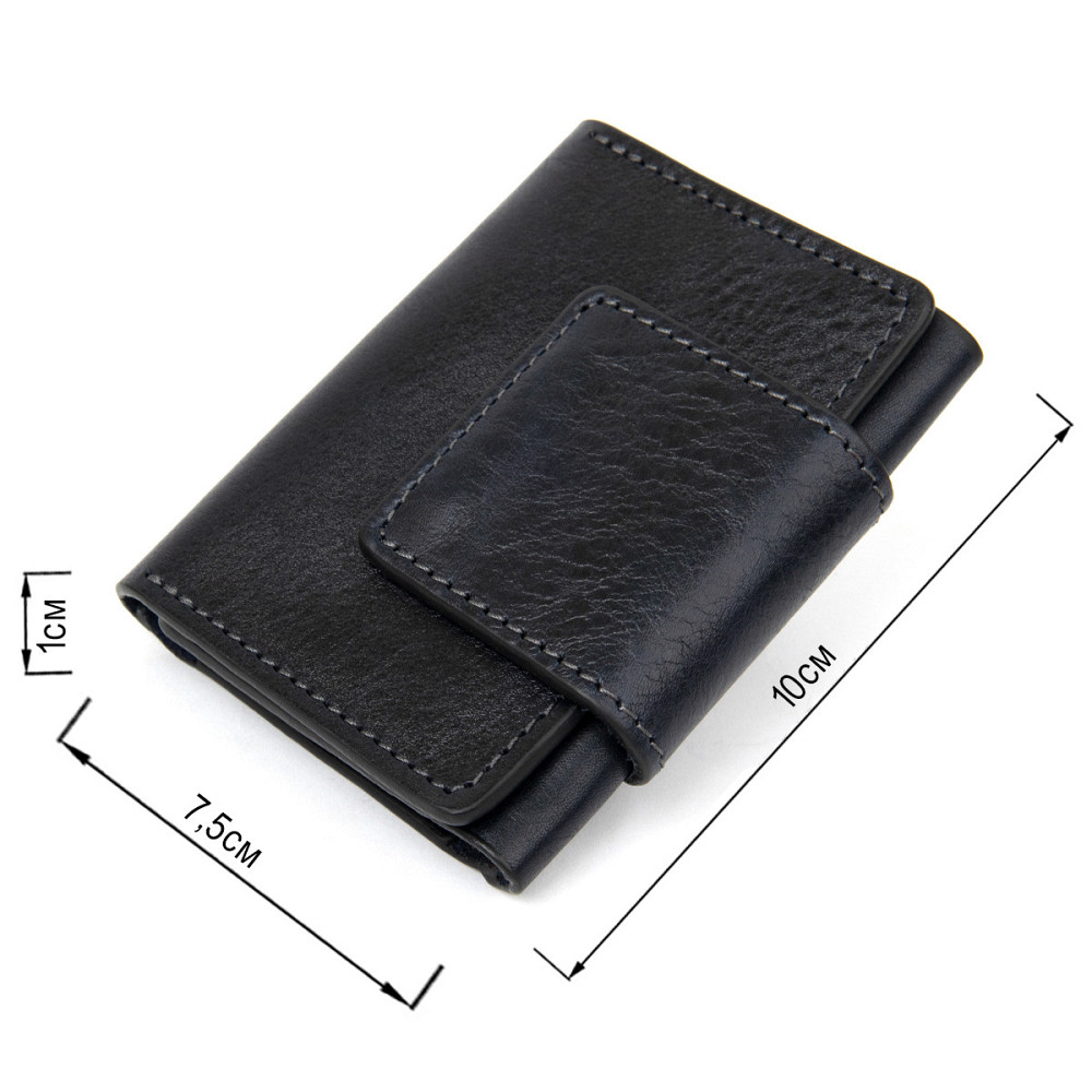 Кожаная визитница унисекс GRANDE PELLE 11338 Темно-синий Киев - изображение 3