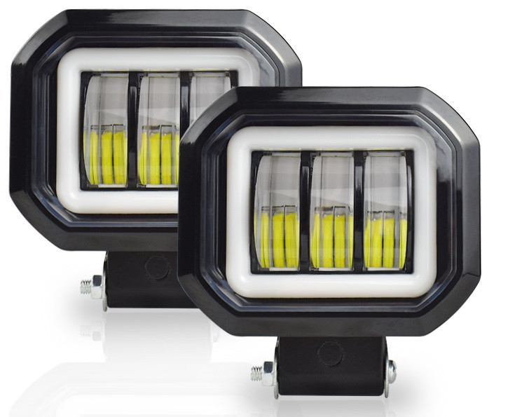 Фара світлодіодна LED квадратна противотуманная 30W + LED кільце з чіткою світловий кордоном Мукачево - фото 2