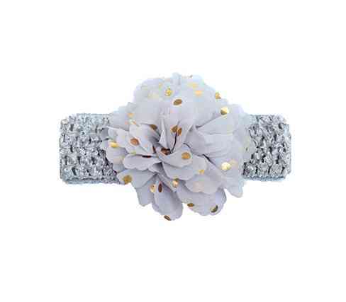 Детская серая повязка на голову - окружность головы около 40-52см, диаметр цветка 9см Киев