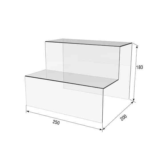 Горка EKOSTAR под товар на 2 ступеньки из акрила 250х200х180 Киев