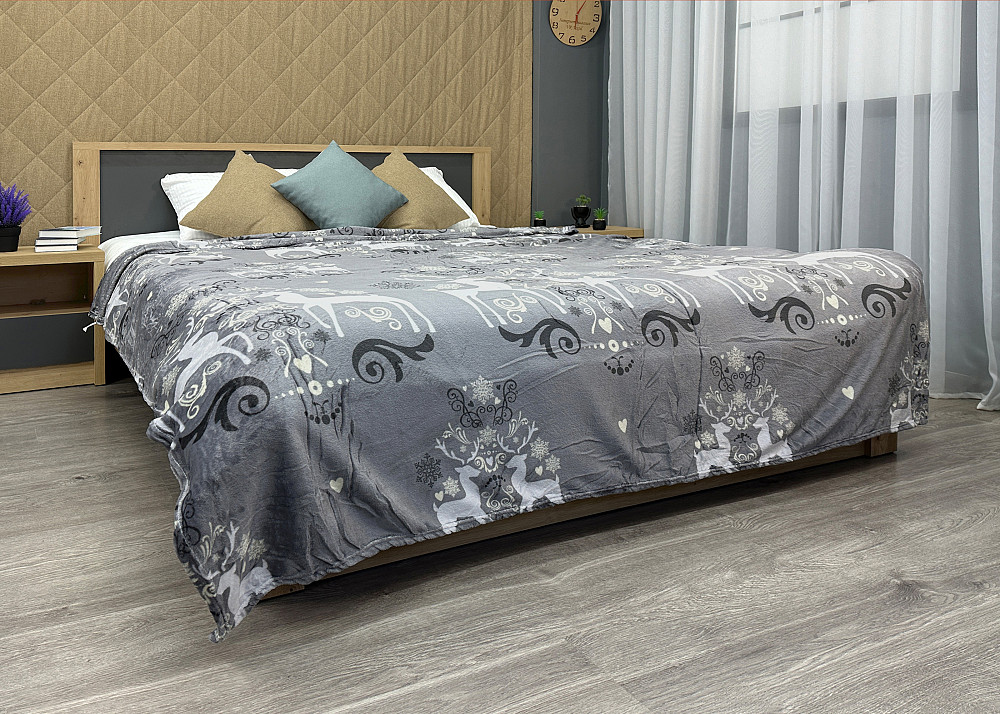 Плед-покрывало 200х230 см с рождественским принтом Разноцветный (87-326) Киев - изображение 4