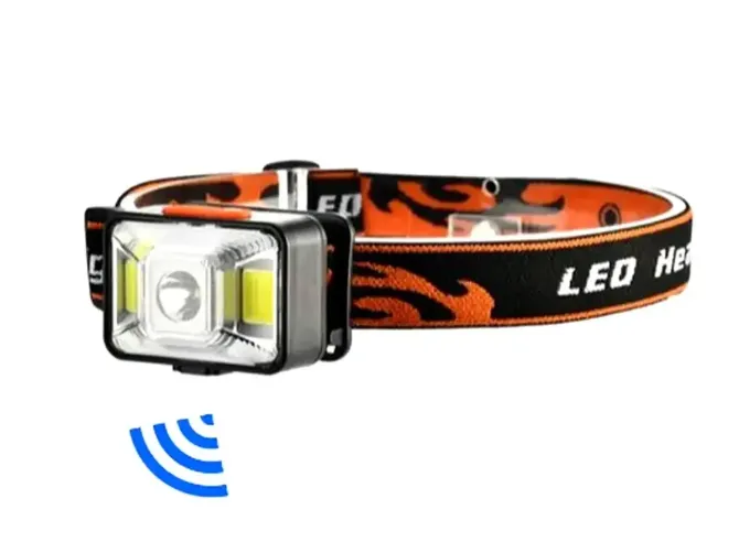 Ліхтар налобний Bailong KJ-6869B із сенсорним датчиком, яскравим світлом і Micro USB зарядкою Одеса - фото 5