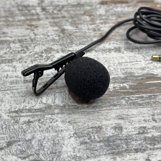 Петличний мікрофон для смартфона і планшета 3.5 мм TRRS 4 pin, конденсаторний мікрофон-петличка з вітрозахистом та кабелем 1.5 м Київ